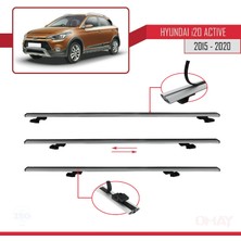 RE&AR Tuning Hyundai I20 Active 2015-2020 Arası ile Uyumlu Basıc Model Universal Ara Atkı Tavan Barı Gri 3 Adet