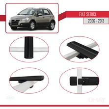 RE&AR Tuning Fiat Sedici 2006-2013 Arası ile Uyumlu Basıc Model Universal Ara Atkı Tavan Barı Siyah 3 Adet
