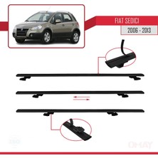 RE&AR Tuning Fiat Sedici 2006-2013 Arası ile Uyumlu Basıc Model Universal Ara Atkı Tavan Barı Siyah 3 Adet