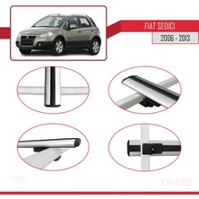 RE&AR Tuning Fiat Sedici 2006-2013 Arası ile Uyumlu Basıc Model Universal Ara Atkı Tavan Barı Gri 3 Adet