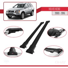 RE&AR Tuning Volvo XC90 2003-2015 Arası ile Uyumlu Fly Model Ara Atkı Tavan Barı Siyah 2 Adet