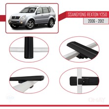 RE&AR Tuning Ssangyong Rexton Y250 2006-2012 Arası ile Uyumlu Basıc Model Universal Ara Atkı Tavan Barı Siyah 3 Adet