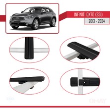 RE&AR Tuning Infiniti QX70 S51 2013 ve Sonrası ile Uyumlu Basıc Model Universal Ara Atkı Tavan Barı Siyah 3 Adet