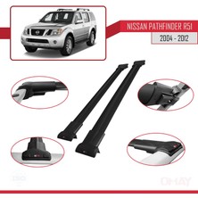 RE&AR Tuning Nissan Pathfinder (R51) 2004-2012 Arası ile Uyumlu Fly Model Ara Atkı Tavan Barı Siyah 2 Adet