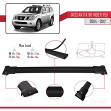 RE&AR Tuning Nissan Pathfinder (R51) 2004-2012 Arası ile Uyumlu Fly Model Ara Atkı Tavan Barı Siyah 2 Adet