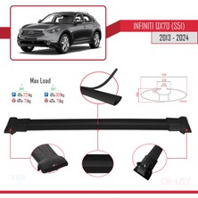 RE&AR Tuning Infiniti QX70 S51 2013 ve Sonrası ile Uyumlu Fly Model Ara Atkı Tavan Barı Siyah 3 Adet