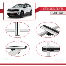 RE&AR Tuning Citroen C5 Aircross 2018 ve Sonrası ile Uyumlu Basıc Model Universal Ara Atkı Tavan Barı Gri 3 Adet