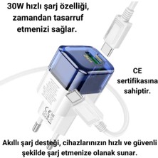 Coofbe Şarj Akım Koruma QC3.0+PD30W Şarj Başlığı ve Type-C Şarj Kablosu Samsung Huawei Xiaomi Şarj Başlık