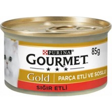 Purina Gourmet Gold Parça Sığır Etli Konserve Kedi Maması 85 gr x 24 Adet