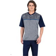 Pierre Cardin 6053 Erkek Kısa Kollu Jakarlı 3'lü Pijama Takımı