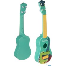 Rennes RKU-06GR Plastik Yeşil Timsah Desenli Çocuk Oyuncak Ukulele