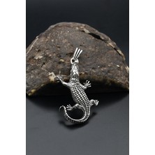 Prestige Gümüş Timsah Figürlü Kolye Ucu 925 Ayar Gümüş