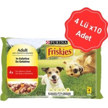 Friskies Sığır Etli ve Havuçlu Yaş Köpek Maması 100 gr (4 Lü x 10 Lu)