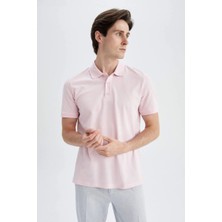 Bgw Erkek Pembe Regular Fit %100 Pamuk Nefes Alan Doku Polo Yaka Basic Tişört