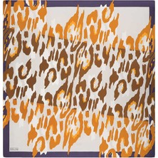 Bursa İpek Hardal Sare Desen Twill Ipek Eşarp