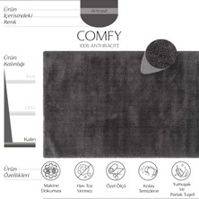 Cool Halı Comfy 1006 Antrasit Kolay Kullanım Hav Toz Vermez Yumuşak Dokulu Uzun Tüylü Modern Shaggy Halı