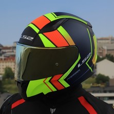 LS2 Rapıd 2 Extra Mat Neon Sarı-Navy Mavi Kask