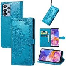 Gx Shop Samsung A23 Flip Kapak Darbeye Zarif Desen Deri Kılıf (Yurt Dışından)