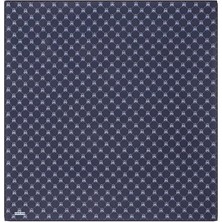 Bursa İpek Lacivert Kelebek Monogram Twill Ipek Eşarp