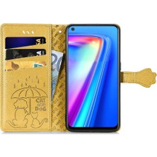 Gx Shop Oppo Realme 7 Pro Darbeye Karikatür Hayvanlar Deri Kılıf Için Kılıf Kısa (Yurt Dışından)