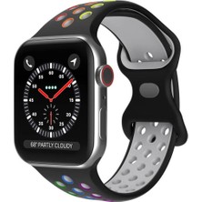 Koodmax Apple Watch M-L 38 40 41 Uyumlu Delikli Nike Spor Kordon