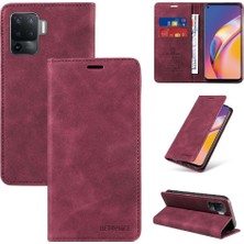 Gx Shop Oppo A94 4g Için Kılıf Folio Cüzdan Manyetik Pu Deri Koruyucu (Yurt Dışından)