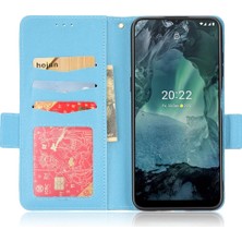 Gx Shop Nokia G21 Pu Deri Kart Yuvaları Için Kılıf Tutucu Cüzdan Yan Toka Manyetik (Yurt Dışından)