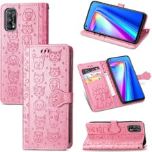 Gx Shop Oppo Realme 7 Pro Darbeye Karikatür Hayvanlar Deri Kılıf Için Kılıf Kısa (Yurt Dışından)