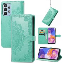 Gx Shop Samsung A23 Flip Kapak Darbeye Zarif Desen Deri Kılıf (Yurt Dışından)