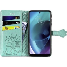 Gx Shop Moto G51 Karikatür Hayvanlar Için Kılıf Kısa Kayış Darbeye Deri Kılıf (Yurt Dışından)