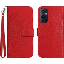 Gx Shop Kart Yuvaları Tutucu Kabartmalı Ayçiçeği Lüks Pu ile Oneplus 9 Pro Için Kılıf (Yurt Dışından)