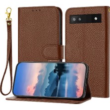 Gx Shop Google Pixel 7A Litch Desen Cüzdan Flip Folio Kart Yuvaları Için Telefon Kılıfı (Yurt Dışından)