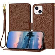 Gx Shop Iphone 15 Için Telefon Kılıfı Artı Flip Folio Cüzdan Kart Yuvaları Tutucu Pu Litch (Yurt Dışından)