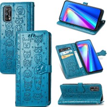 Gx Shop Oppo Realme 7 Pro Darbeye Karikatür Hayvanlar Deri Kılıf Için Kılıf Kısa (Yurt Dışından)