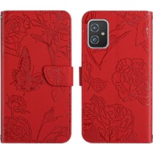 Gx Shop Bilek Kayışı Çiçekler ve Kelebekler Anti-Damla ile Asus Zenfone 8 Için Kılıf (Yurt Dışından)