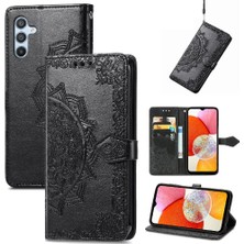 Gx Shop Samsung A14 4g Zarif Desen Basit Iş Deri Kılıf (Yurt Dışından)