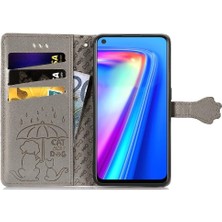 Gx Shop Oppo Realme 7 Pro Darbeye Karikatür Hayvanlar Deri Kılıf Için Kılıf Kısa (Yurt Dışından)