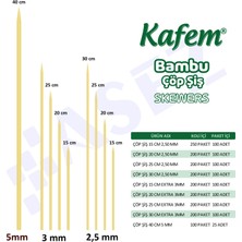 Kafem Bambu Çöp Şiş 25 cm 3 mm 100 Lü x 50 Paket