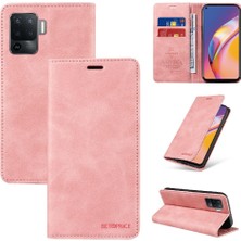 Gx Shop Oppo A94 4g Için Kılıf Folio Cüzdan Manyetik Pu Deri Koruyucu (Yurt Dışından)