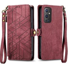 Gx Shop Oneplus 9 Pro Için Flip Case Cüzdan Darbeye Deri Kılıf Kapak Çevirin (Yurt Dışından)