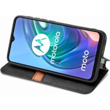 Gx Shop Motorola Moto G30 Zarif Iş Deri Kılıf Kapak Çevirin (Yurt Dışından)