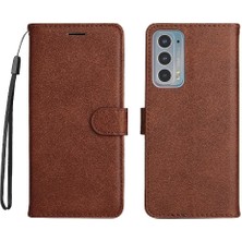 Gx Shop Motorola Kenar 20 Klasik Düz Renk Için Flip Case Kart Yuvası ile Yüksek (Yurt Dışından)