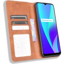 Gx Shop Realme C15 Manyetik Kapatma Cüzdan Pu Deri Için Kılıf (Yurt Dışından)