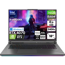 Asus Rog Strix G18 I9-14900HX 16 GB 4 Tbssd RTX4070 18" Wqxga Windows 11 Pro Taşınabilir Bilgisayar G814JIR-N6002 BT71