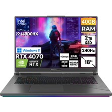 Asus Rog Strix G18 I9-14900HX 40GB 2 Tbssd RTX4070 18" Wqxga Windows 11 Home Taşınabilir Bilgisayar G814JIR-N6002 BT43