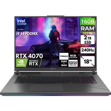 Asus Rog Strix G18 I9-14900HX 16 GB 2 Tbssd RTX4070 18" Wqxga Freedos Taşınabilir Bilgisayar G814JIR-N6002 BT16