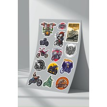 Stickermarket Motosiklet Karışık Sticker Seti (6)