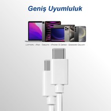 Hubify Apple Ipad, Macbook, Imac, Mac Mini Uyumlu Usb-C Şarj ve Veri Aktarım Kablosu. 1 M Beyaz