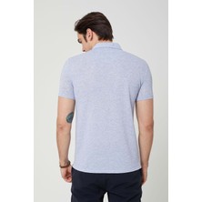 Coonless Yakalı Çok Rahat Pamuk Penye Erkek Buz Mavi Tshirt