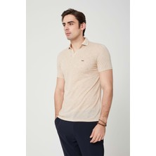 Coonless Yakalı Çok Rahat Pamuk Penye Erkek Toprak Tshirt
